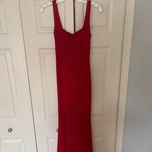 Red sparkly prom dress